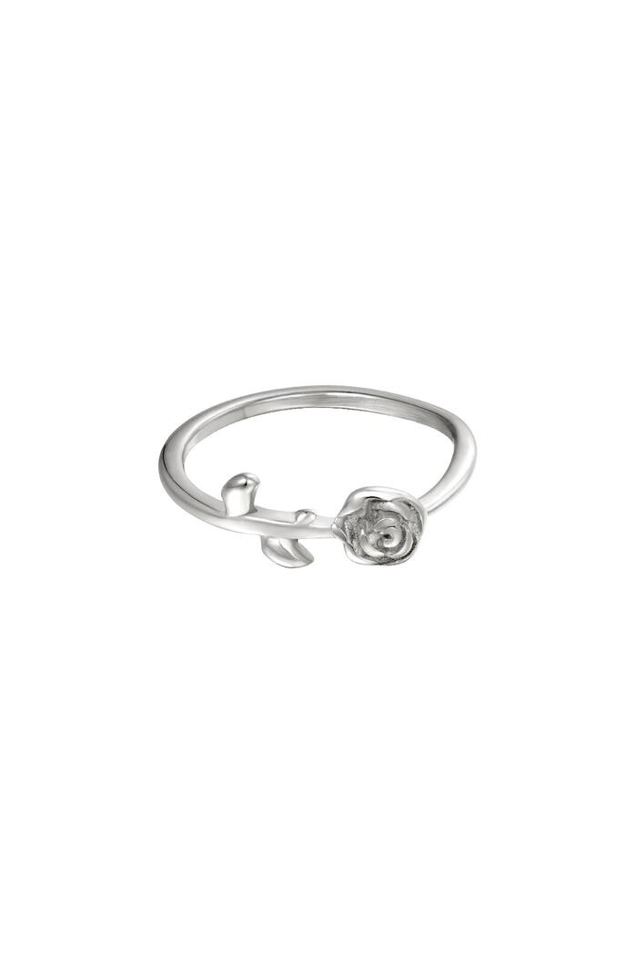 Pinky ring rose Silver Stainless Steel 14 