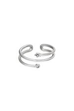 Silver / Adjustable spiral ring Silver Stainless Steel 