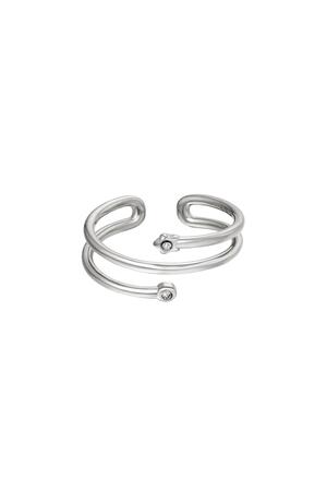 Adjustable spiral ring Silver Stainless Steel h5 