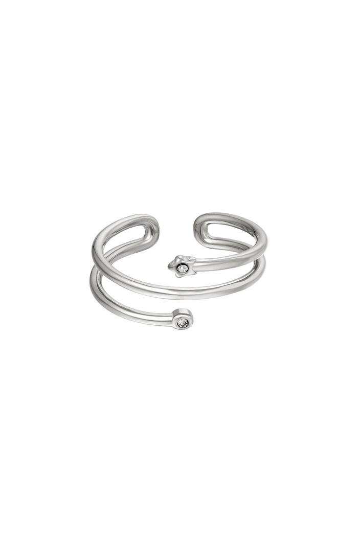 Adjustable spiral ring Silver Stainless Steel 