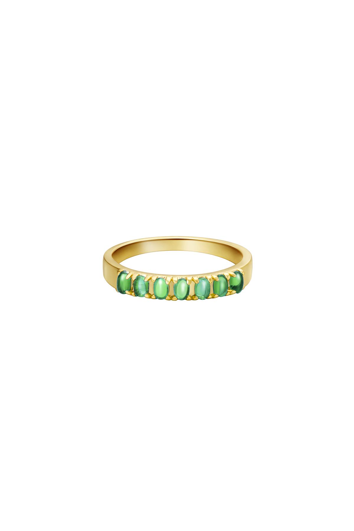 Ring colored row Green Copper 17