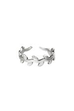 Silver / Stainless steel ring laurel wreath adjustable Silver 