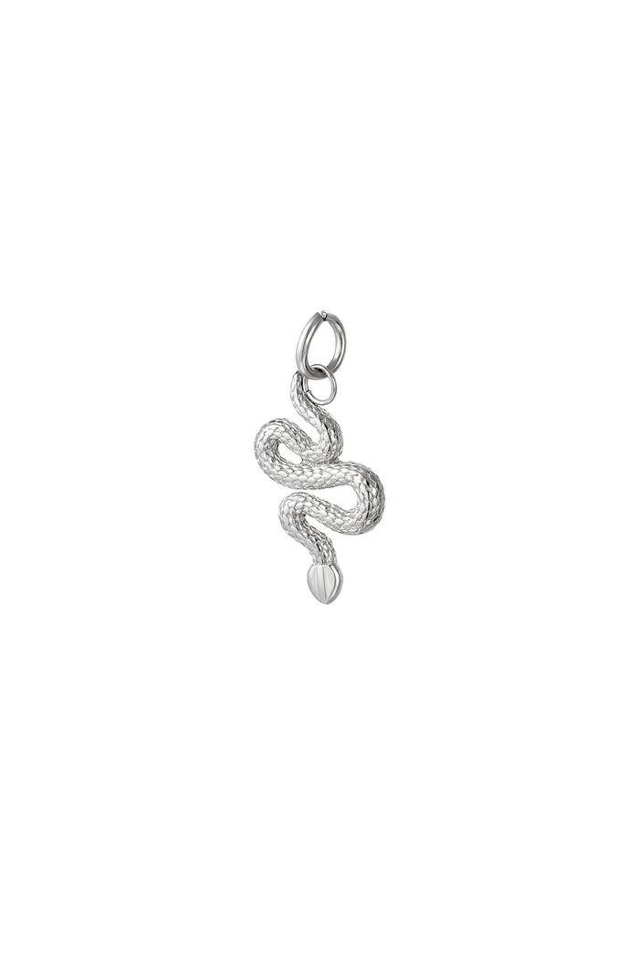 Schlangenanhänger aus Edelstahl Silber 