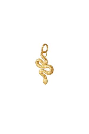 Stainless steel snake pendant Gold h5 