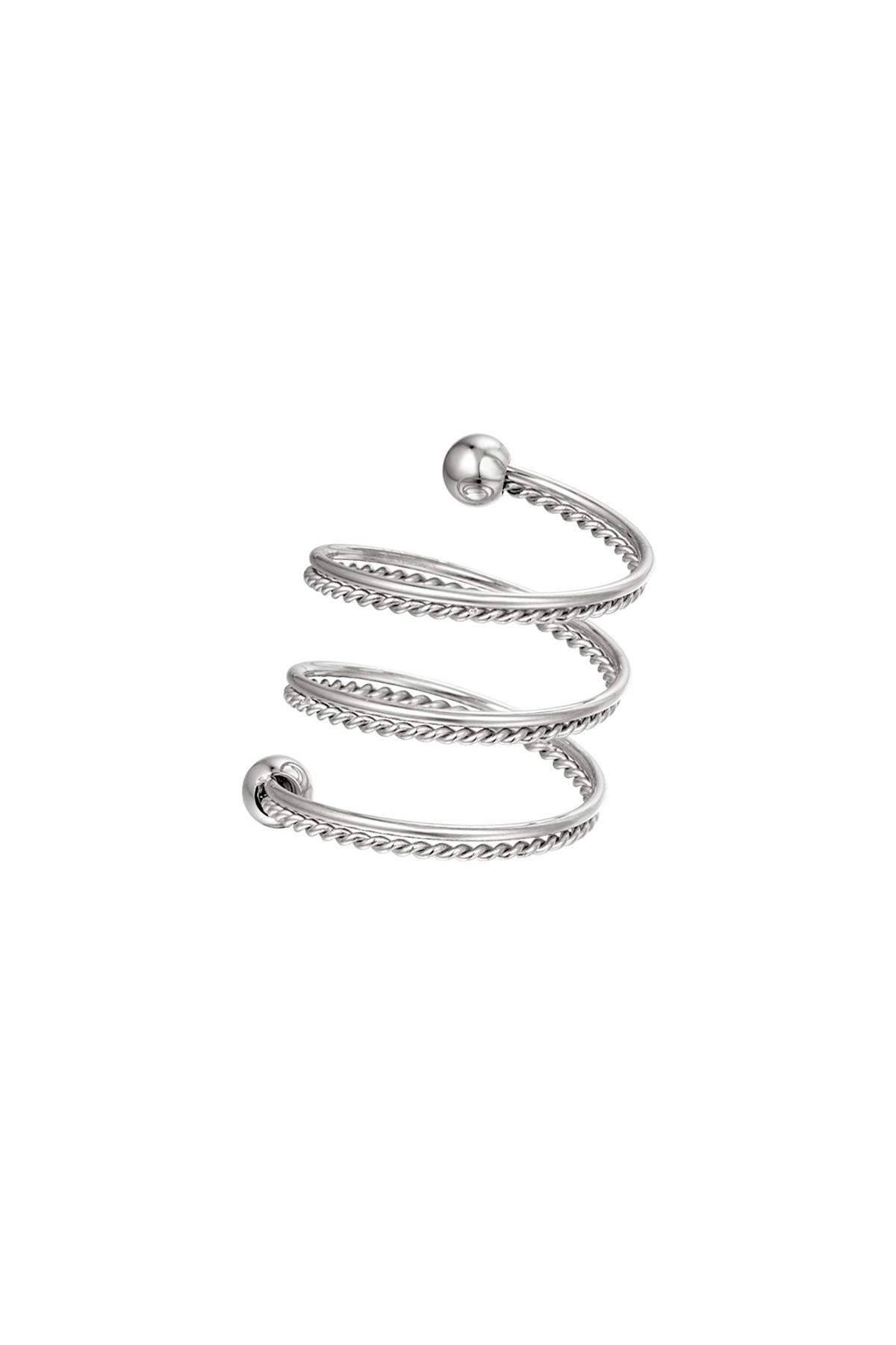 Silver / 16 / Spiral halka zincir paslanmaz çelik Silver Stainless Steel 16 
