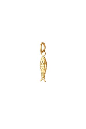 Fish Pendant Gold Stainless Steel h5 