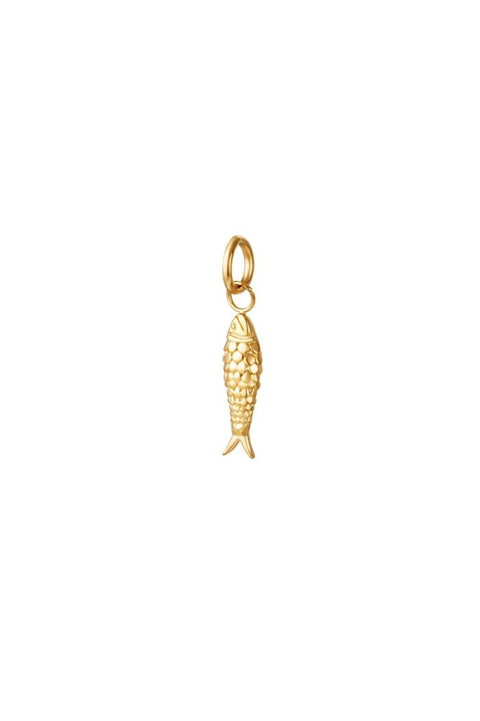 Fish Pendant Gold Stainless Steel 