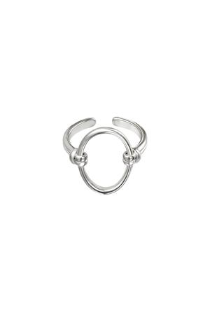 Ring open oval Silver Stainless Steel One size h5 