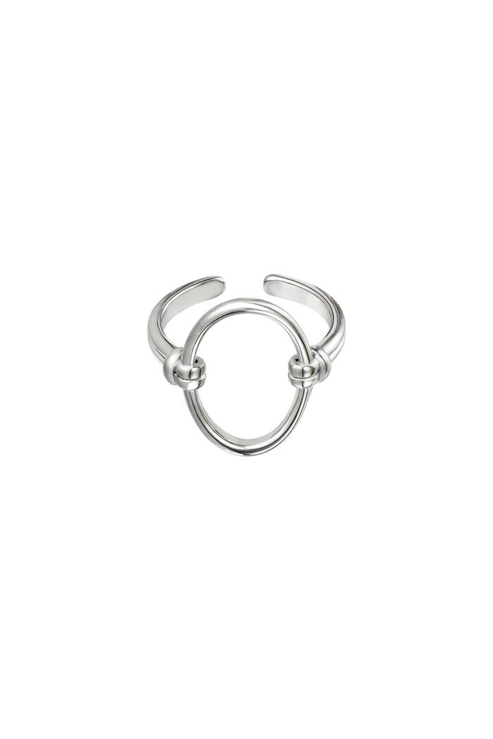 Ring open oval Silver Stainless Steel One size 