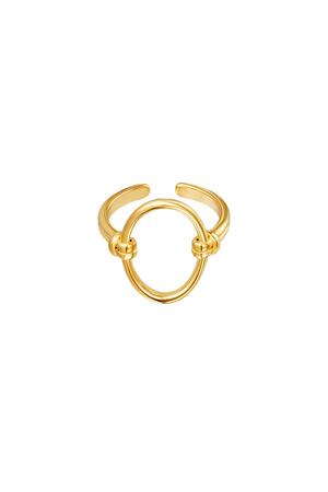 Ring open oval Gold Stainless Steel One size h5 