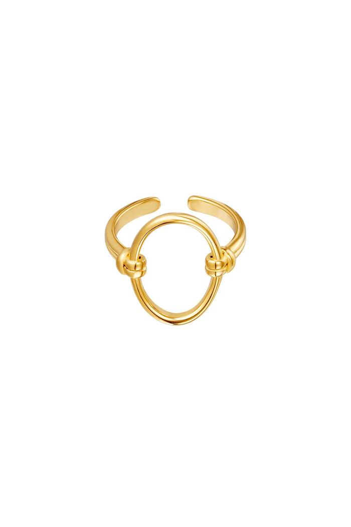 Ring open oval Gold Stainless Steel One size 
