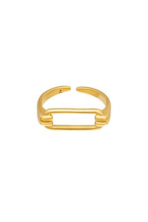 Geometrically shaped stainless steel ring Gold One size h5 