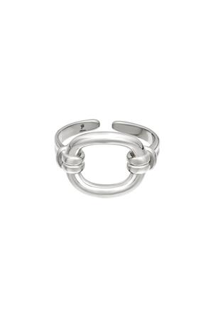 Verstelbare roestvrijstalen ring Zilver Stainless Steel One size h5 