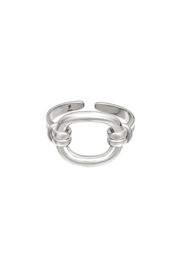 Adjustable stainless steel ring Silver One size 