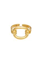Gold / One size / Adjustable stainless steel ring Gold One size 