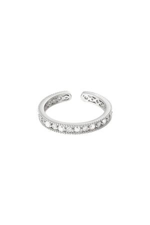 Vergulde ring met zirkonia steentjes Zilver Koper One size h5 