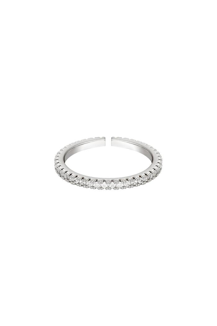 Verstellbarer Ring kleine Steine Silber Kupfer One size 