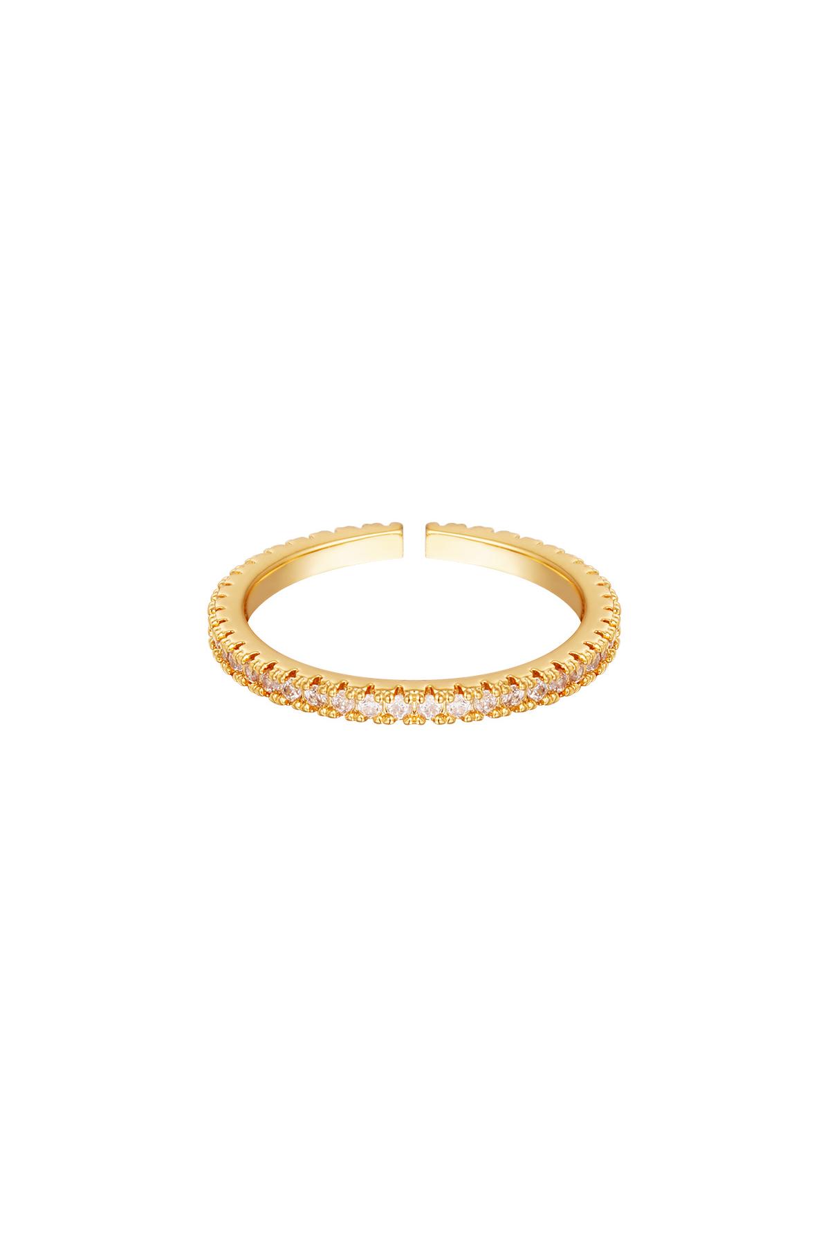 Gold / One size / Verstellbarer Ring kleine Steine Gold Kupfer One size 