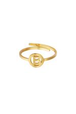 Gold / Stainless steel ring initial B Gold 