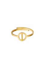 Oro / Inicial del anillo de acero inoxidable Oro Imagen16