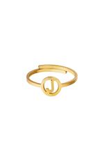 Oro / Inicial del anillo de acero inoxidable Oro Imagen8