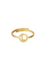 Oro / Inicial del anillo de acero inoxidable Oro Imagen10