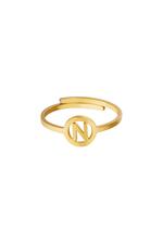 Gold / Stainless steel ring initial N Gold Picture8