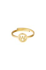 Gold / Stainless steel ring initial W Gold Picture12