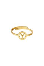 Gold / Stainless steel ring initial Y Gold Picture14