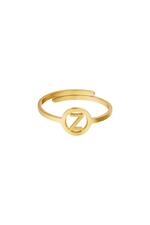 Gold / Stainless steel ring initial Z Gold Picture15