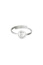 Silver / Stainless steel ring initial E Silver Picture5
