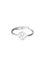 Silver / Stainless steel ring initial M Silver Picture13