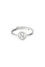 Silver / Stainless steel ring initial N Silver Picture14