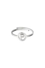 Silver / Stainless steel ring initial P Silver Picture16