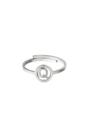 RVS ring initiaal Q Zilver Stainless Steel h5 