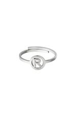 Silver / Stainless steel ring initial R Silver Picture18