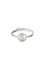 Silver / Stainless steel ring initial S Silver Picture19