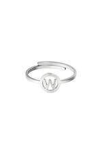 Silver / Stainless steel ring initial W Silver Picture23