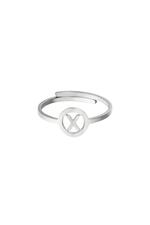 Silver / Stainless steel ring initial X Silver Picture24