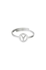 Silver / Stainless steel ring initial Y Silver Picture25