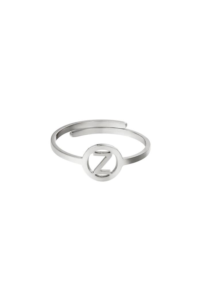 Stainless steel ring initial Z Silver 