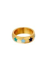 Blue / 16 / Stainless steel ring with stars Blue 16 Picture5