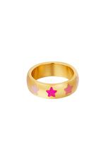 Pink / 16 / Stainless steel ring with stars Pink 16 Picture4