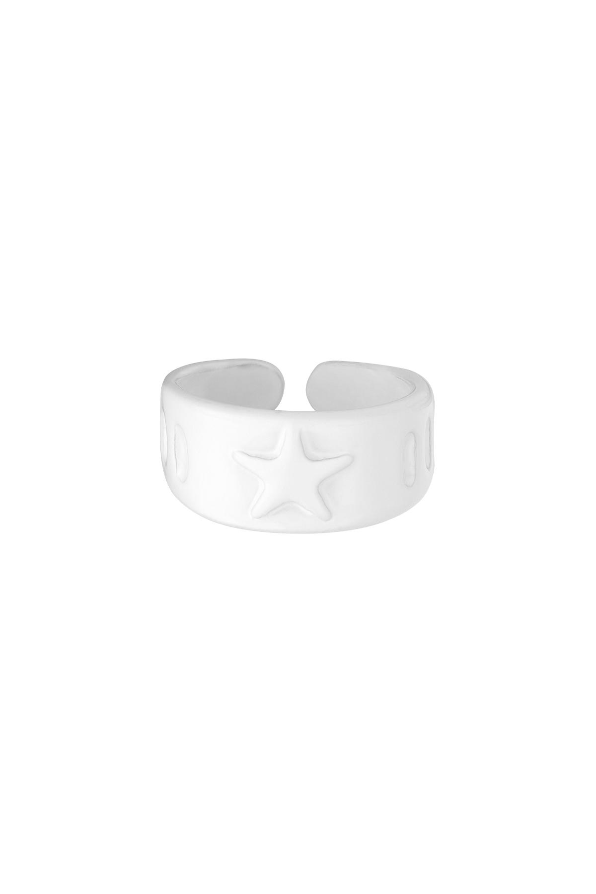 Estrellas de anillo de caramelo Blanco Metal One size