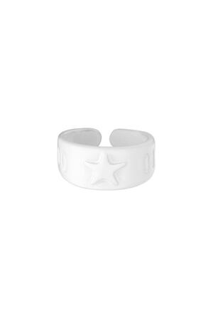Candy ring stars White Metal One size h5 