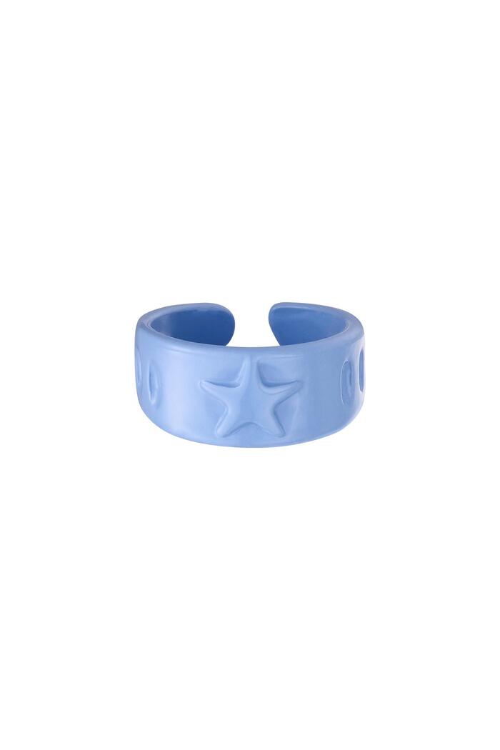 Candy ring stars Blue Metal One size 