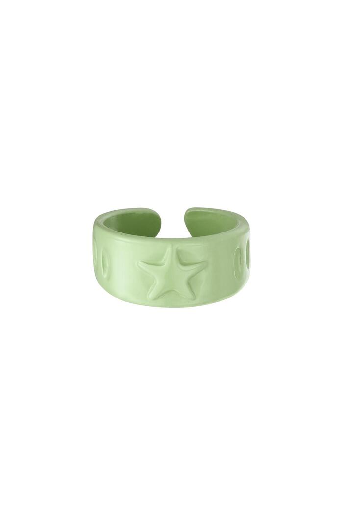 Estrellas de anillo de caramelo Verde oliva Metal One size 
