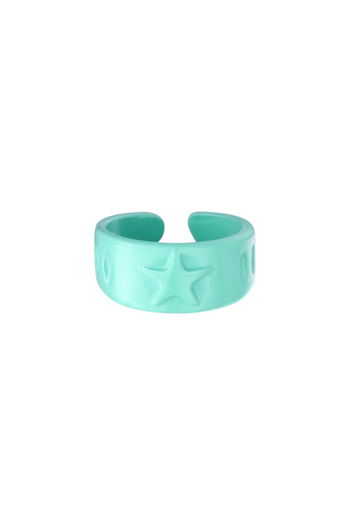 Candy ring stars Green Metal One size