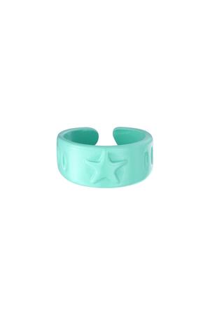 Candy ring sterren Groen Metaal One size h5 