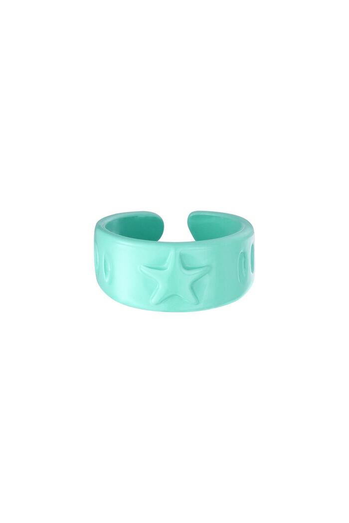 Candy ring stars Green Metal One size 